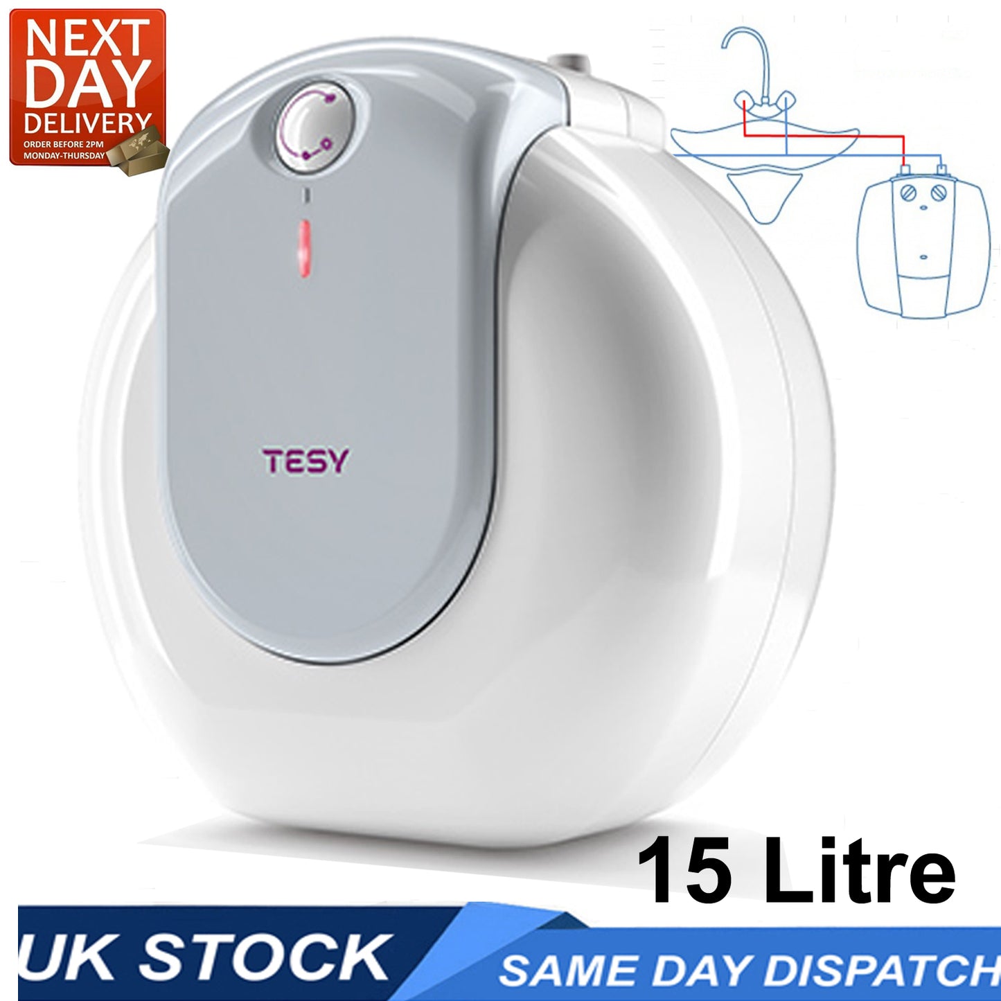 TESY 15 Litre Water Heater – Under Counter Instant Hot Water image 6
