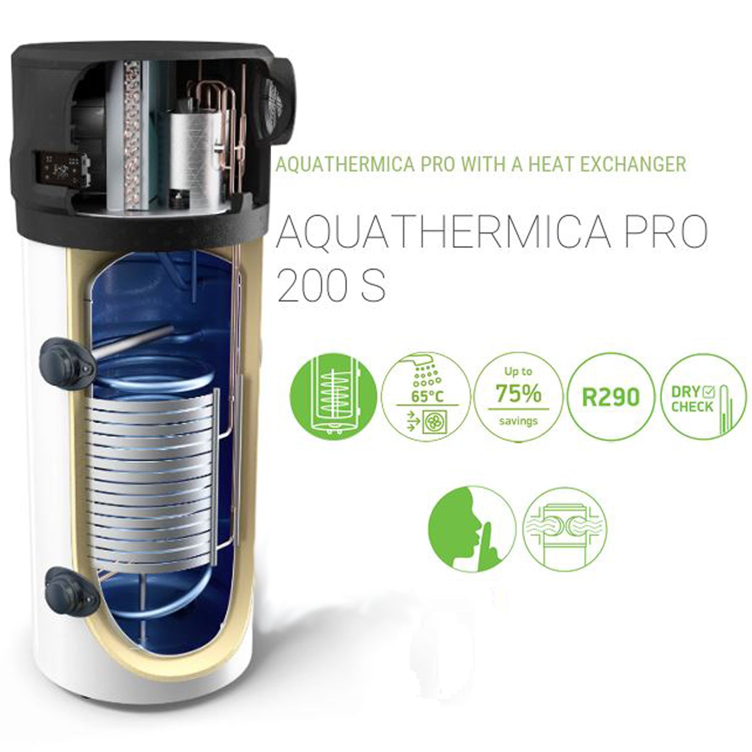TESY AquaThermica 200 Air Source Heat Pump With Heat Exchanger Hot Water