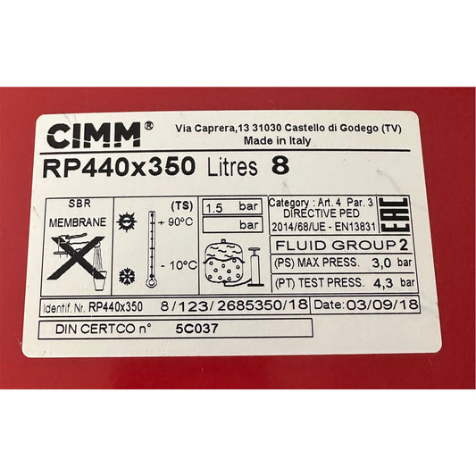 8L Flat Safety Expansion Vessel image 1