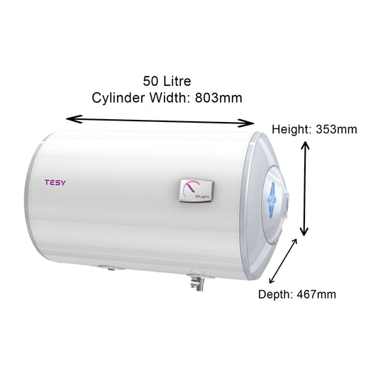 Tesy BiLight 50 ltr Horizontal Electric Hot Water Cylinder image 1